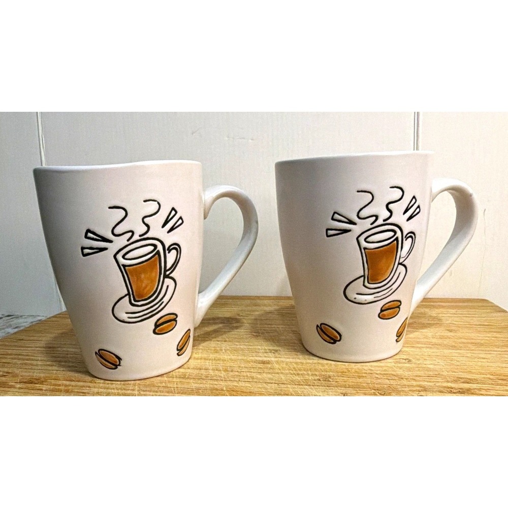 VITG Studio Nova CAFE Coffee Mugs Set of 2 Tapered Conical 4" Discontinued 2004
